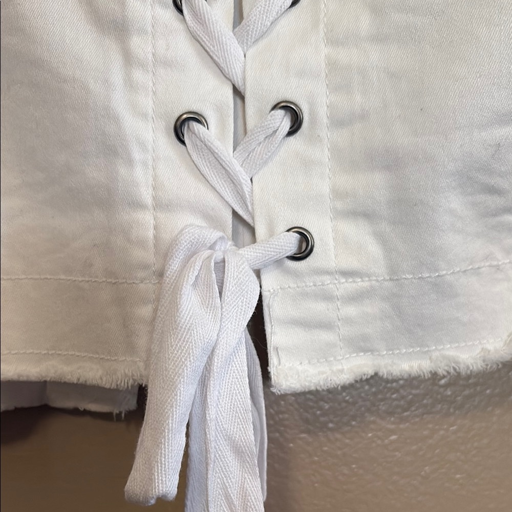 Women's White Denim Jacket - Picture 8 of 8